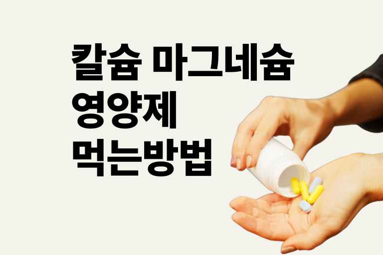 칼슘 마그네슘 영양제 먹는 방법