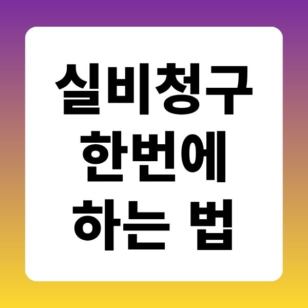 실비 청구 한번에 하는 법
