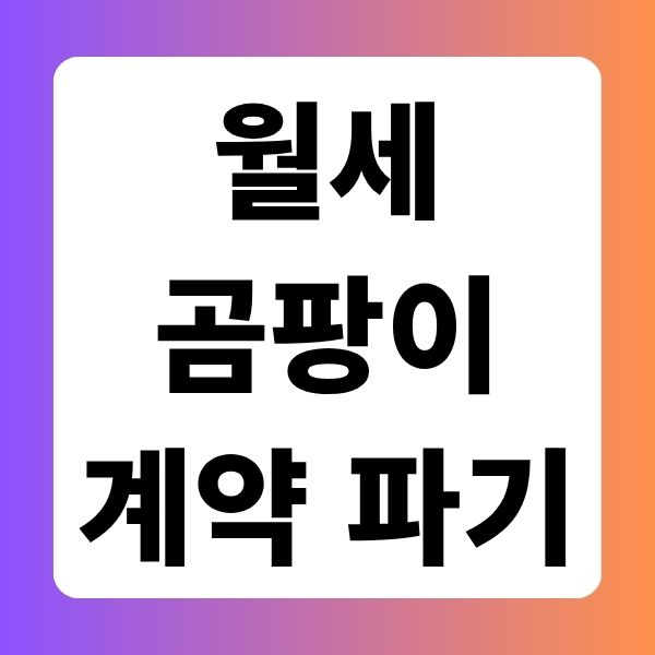 월세 곰팡이 계약 파기