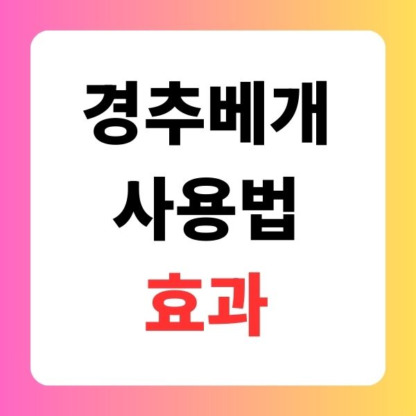 경추베개 사용법 효과 원리 방향