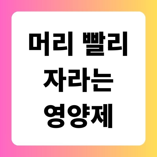 머리 빨리 자라는 영양제