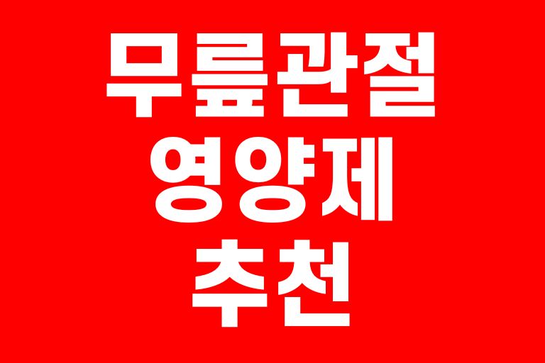 무릎 관절 영양제 추천