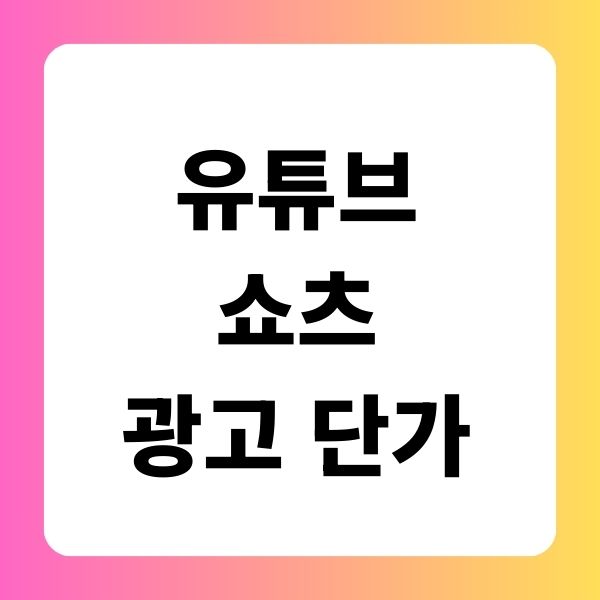 유튜브 쇼츠 광고 단가